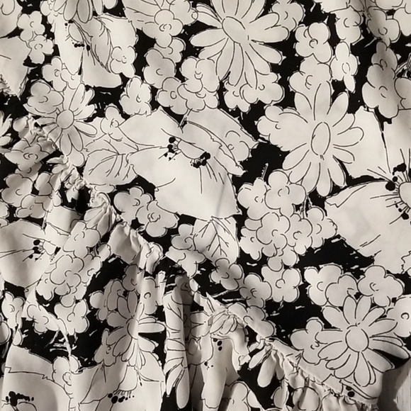 Chaps Women Black with White Polyester Cap Sleeve  Dress Size M - Picture 6 of 8